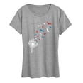 thumbnail image 1 of Instant Message - Patriotic Dandelion Birds - Women's Short Sleeve Graphic T-Shirt, 1 of 5