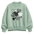 thumbnail image 1 of Instant Message - Pattern Hearts - Ladies Oversized Fleece Crew Sweatshirt, 1 of 4