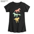 thumbnail image 1 of Instant Message - Patterned Filled Horses - Toddler and Youth Girls Short Sleeve T-Shirt, 1 of 5