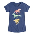 thumbnail image 1 of Instant Message - Patterned Filled Horses - Toddler and Youth Girls Short Sleeve T-Shirt, 1 of 5