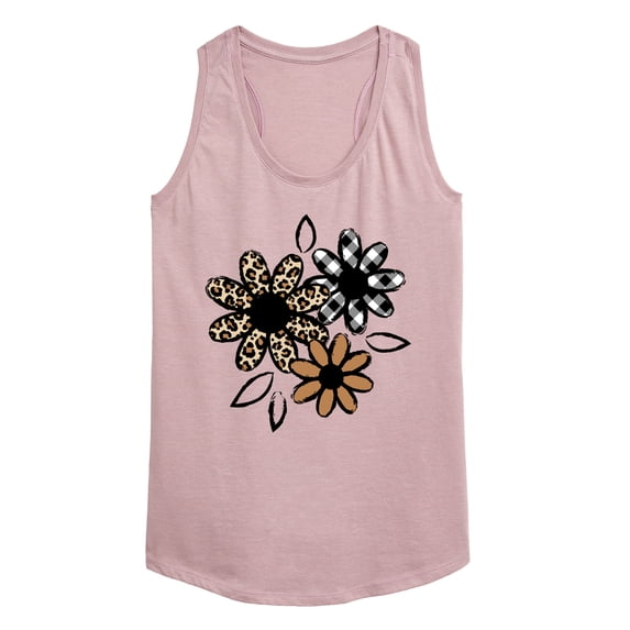Instant Message - Patterned Flowers - Women's Racerback Graphic Tank