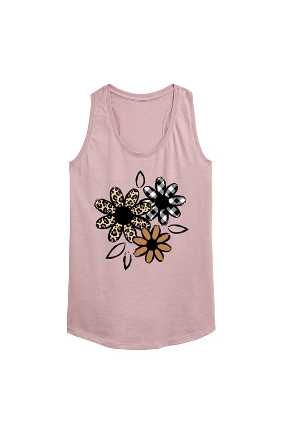 - Patterned Flowers - Women's Racerback Graphic Tank