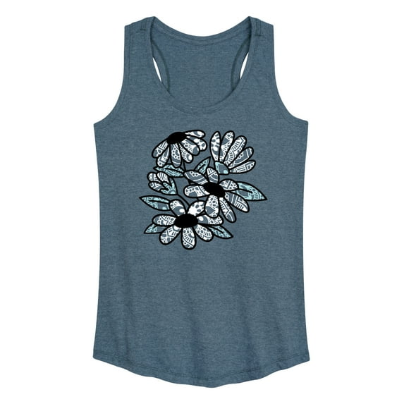 Instant Message - Patterned Flowers - Women's Racerback Tank Top