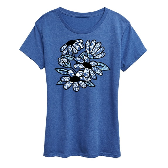 Instant Message - Patterned Flowers - Women's Short Sleeve Graphic T-Shirt