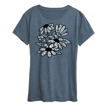 Instant Message - Patterned Flowers - Women's Short Sleeve Graphic T-Shirt