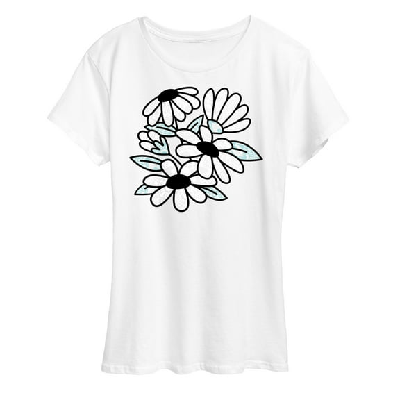 Instant Message - Patterned Flowers - Women's Short Sleeve Graphic T-Shirt