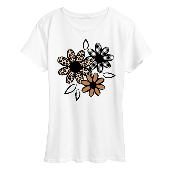 Instant Message - Patterned Flowers - Women's Short Sleeve Graphic T-shirt