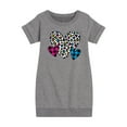thumbnail image 1 of Instant Message - Patterned Hearts - Toddler And Youth Girls Fleece Dress, 1 of 6