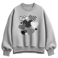 thumbnail image 1 of Instant Message - Patterned Hearts - Women's Oversized Fleece Crew Sweatshirt, 1 of 4