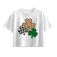 thumbnail image 1 of Instant Message - Patterned Shamrocks - Youth Girls Boxy T-Shirt, 1 of 5