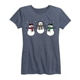 thumbnail image 1 of Instant Message - Patterned Snowmen - Women's Short Sleeve Graphic T-Shirt, 1 of 5