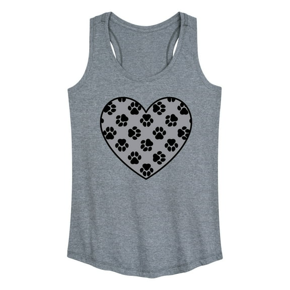Instant Message - Paw Fill Heart - Women's Racerback Tank Top