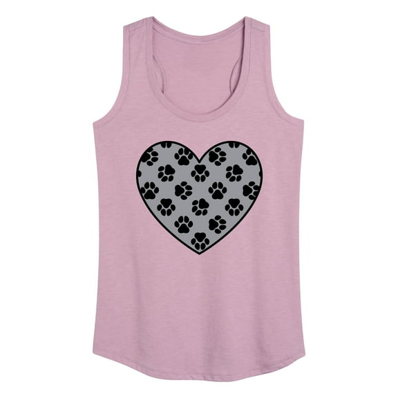 Instant Message - Paw Fill Heart - Women's Racerback Tank Top