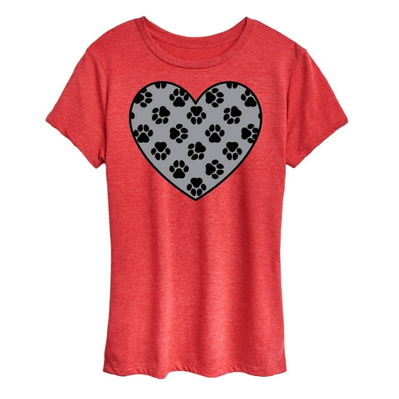 Instant Message - Paw Fill Heart - Women's Short Sleeve Graphic T-Shirt
