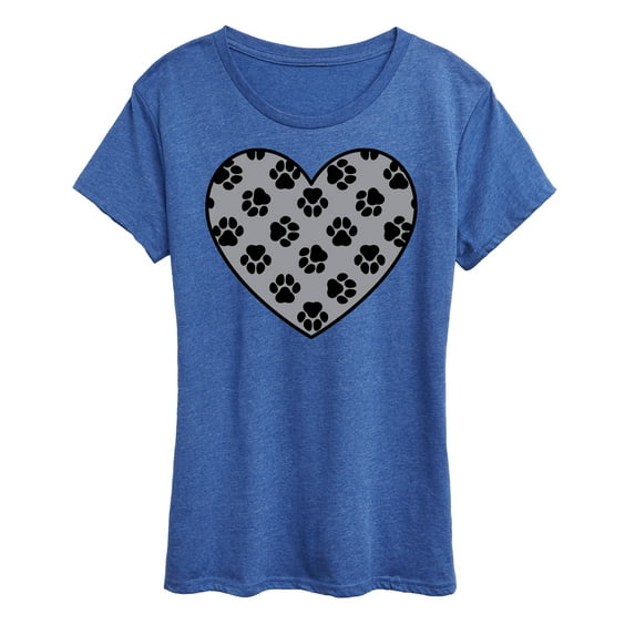 Instant Message - Paw Fill Heart - Women's Short Sleeve Graphic T-Shirt