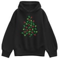 thumbnail image 1 of Instant Message - Paw Print Christmas Tree - Ladies Oversized Fleece Hoodie Sweatshirt, 1 of 4