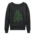thumbnail image 1 of Instant Message - Paw Print Christmas Tree - Womens French Terry Pullover Long Sleeve Shirt, 1 of 5