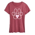thumbnail image 1 of Instant Message - Paw Print Heart - Women's Short Sleeve Graphic T-Shirt, 1 of 5