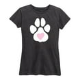 thumbnail image 1 of Instant Message - Paw Print With Heart  - Women's Short Sleeve Graphic T-Shirt, 1 of 5