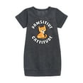 thumbnail image 1 of Instant Message - Pawsitive Cattitude - Toddler And Youth Girls Fleece Dress, 1 of 1