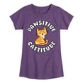 thumbnail image 1 of Instant Message - Pawsitive Cattitude - Toddler And Youth Girls Short Sleeve Graphic T-Shirt, 1 of 6