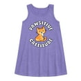 thumbnail image 1 of Instant Message - Pawsitive Cattitude - Toddler and Youth Girls A-line Dress, 1 of 5