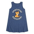 thumbnail image 1 of Instant Message - Pawsitive Cattitude - Toddler and Youth Girls A-line Dress, 1 of 6