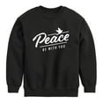 thumbnail image 1 of Instant Message - Peace Be With You - Toddler & Youth Crewneck Fleece Sweatshirt, 1 of 6