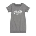 thumbnail image 1 of Instant Message - Peace Be With You - Toddler & Youth Girls Fleece Dress, 1 of 6