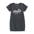 thumbnail image 1 of Instant Message - Peace Be With You - Toddler & Youth Girls Fleece Dress, 1 of 5