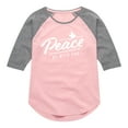 thumbnail image 1 of Instant Message - Peace Be With You - Toddler & Youth Girls Raglan Graphic T-Shirt, 1 of 5
