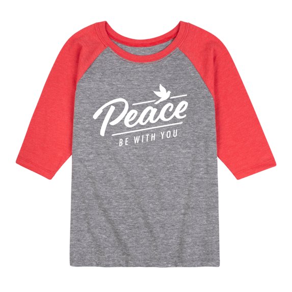Instant Message - Peace Be With You - Toddler & Youth Raglan Graphic T-Shirt