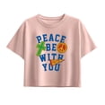 thumbnail image 1 of Instant Message - Peace Be With You Short Sleeve Boxy Graphic T-Shirt, 1 of 5