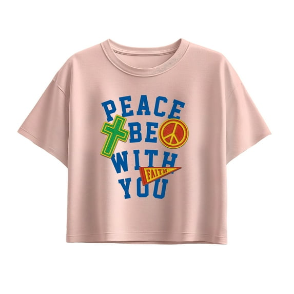 Instant Message - Peace Be With You Short Sleeve Boxy Graphic T-Shirt