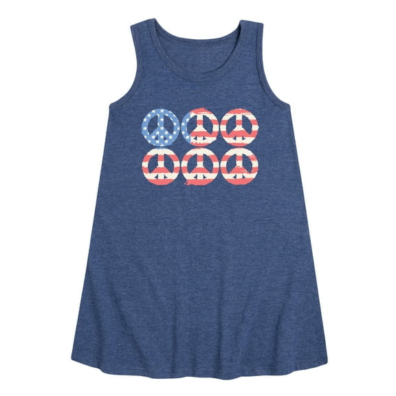 Instant Message - Peace Flag - Toddler & Youth Girls A-line Dress