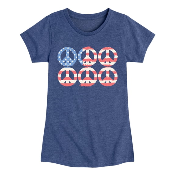 Instant Message - Peace Flag - Toddler & Youth Girls Short Sleeve Graphic T-Shirt