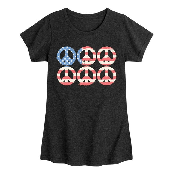 Instant Message - Peace Flag - Toddler & Youth Girls Short Sleeve Graphic T-Shirt
