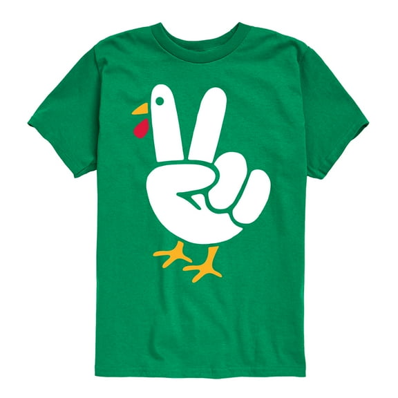 Instant Message - Peace Hand Chicken - Toddler And Youth Short Sleeve Graphic T-Shirt