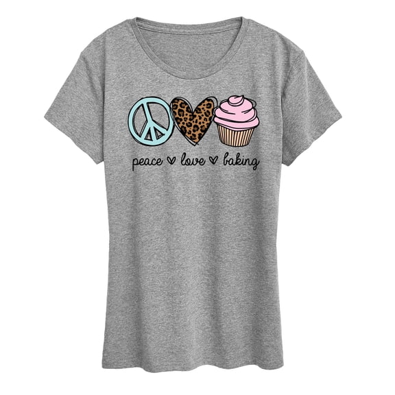 Instant Message - Peace Love Baking - Women's Short Sleeve Graphic T-Shirt