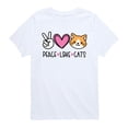 thumbnail image 1 of Instant Message - Peace Love Cats Boys' Short Sleeve Graphic T-Shirt, 1 of 5
