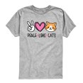 thumbnail image 1 of Instant Message - Peace Love Cats Boys' Short Sleeve Graphic T-Shirt, 1 of 5
