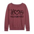 thumbnail image 1 of Instant Message - Peace Love Dogs - Women's Lightweight French Terry Long Sleeve Shirt, 1 of 6