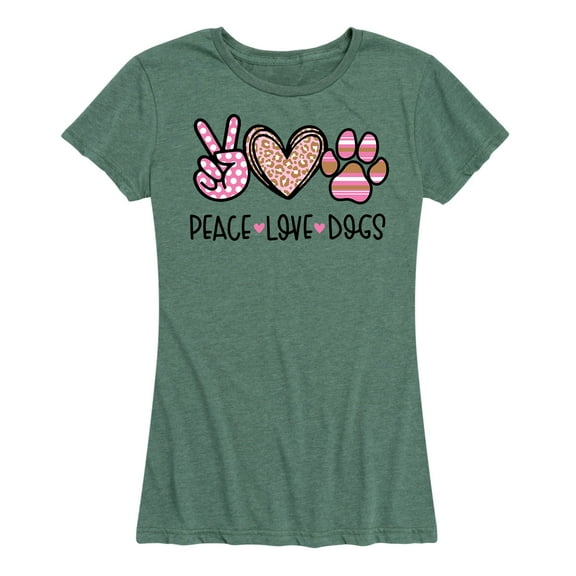 Instant Message - Peace Love Dogs - Women's Short Sleeve Graphic T-Shirt