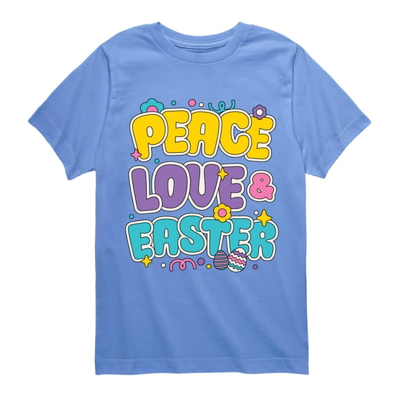 Instant Message - Peace Love Easter - Youth Boys Short Sleeve Graphic T-Shirt