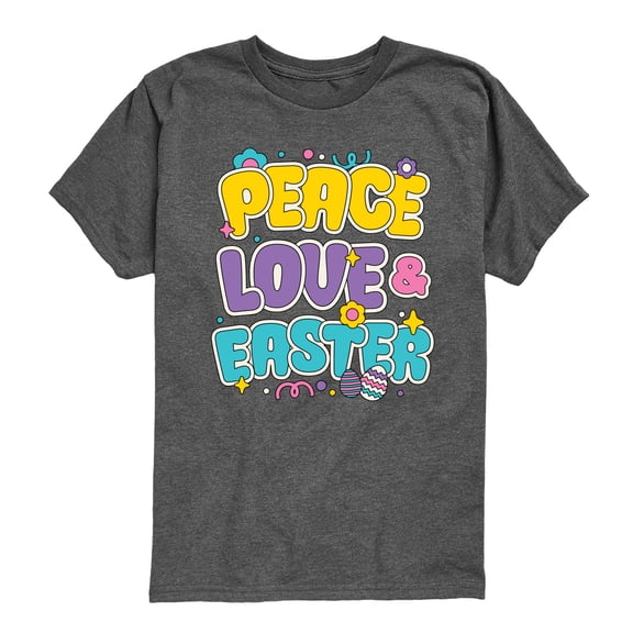 Instant Message - Peace Love Easter - Youth Boys Short Sleeve Graphic T-Shirt