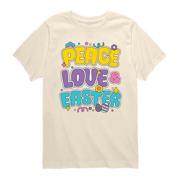 Instant Message - Peace Love Easter - Youth Boys Short Sleeve Graphic T-Shirt