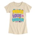 thumbnail image 1 of Instant Message - Peace Love Easter Fitted Short Sleeve Graphic T-Shirt, 1 of 5