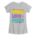 thumbnail image 1 of Instant Message - Peace Love Easter Fitted Short Sleeve Graphic T-Shirt, 1 of 4
