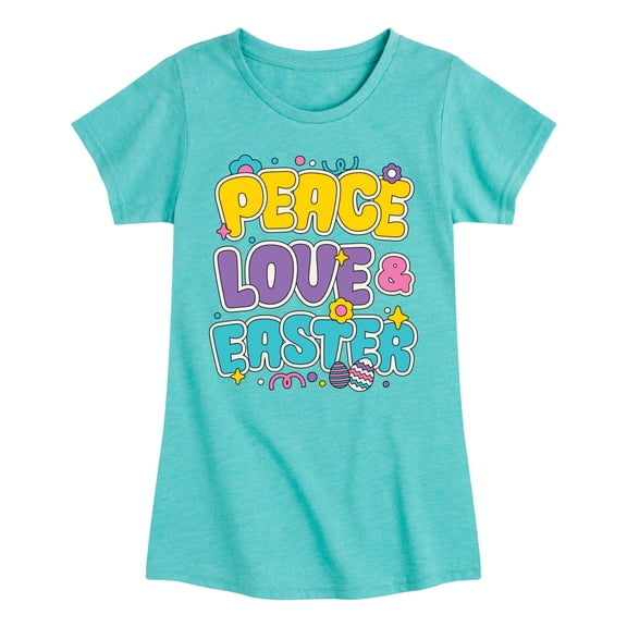 Instant Message - Peace Love Easter - Youth Girls Fitted Short Sleeve T-Shirt