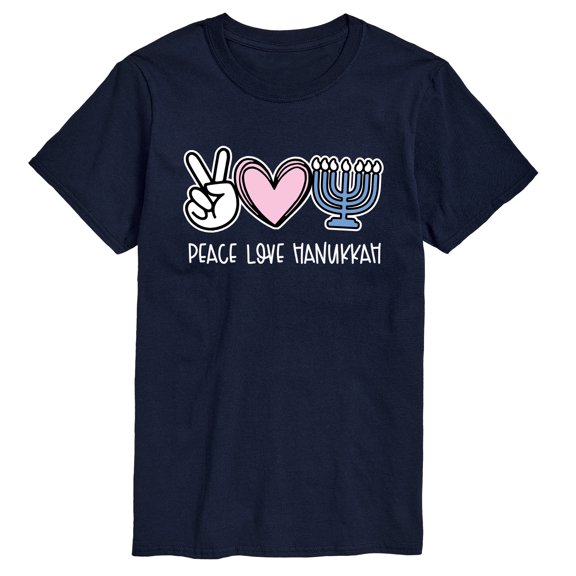 Instant Message - Peace Love Hanukkah - Men's Short Sleeve Graphic T-shirt